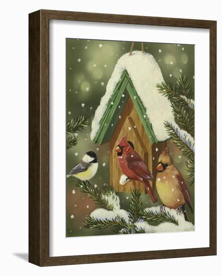 Snowy Birdhouse-William Vanderdasson-Framed Giclee Print
