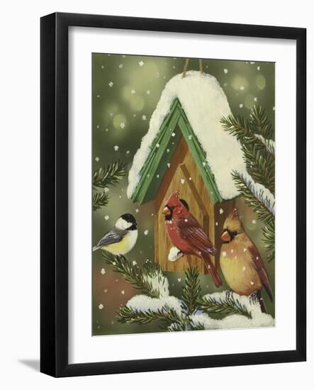 Snowy Birdhouse-William Vanderdasson-Framed Giclee Print