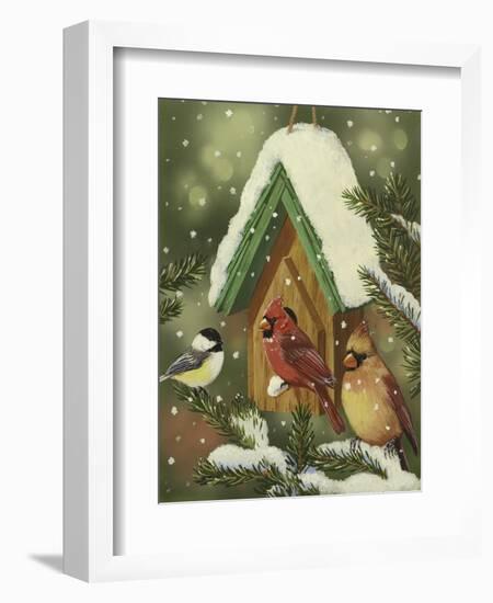 Snowy Birdhouse-William Vanderdasson-Framed Giclee Print