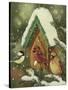 Snowy Birdhouse-William Vanderdasson-Stretched Canvas