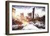 Snowy Bridge in Central Park-Philippe Hugonnard-Framed Giclee Print