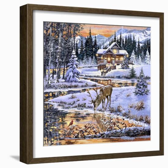 Snowy Cabin-The Macneil Studio-Framed Giclee Print