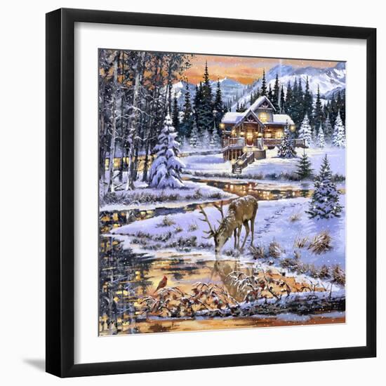 Snowy Cabin-The Macneil Studio-Framed Giclee Print