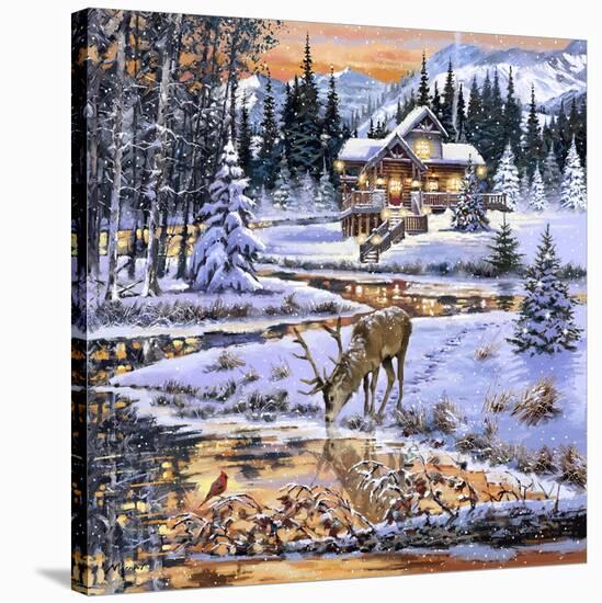 Snowy Cabin-The Macneil Studio-Stretched Canvas