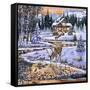 Snowy Cabin-The Macneil Studio-Framed Stretched Canvas