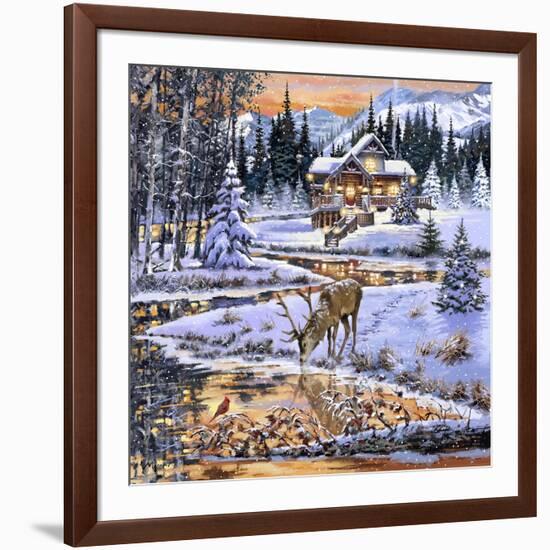 Snowy Cabin-The Macneil Studio-Framed Giclee Print