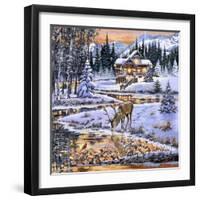 Snowy Cabin-The Macneil Studio-Framed Premium Giclee Print