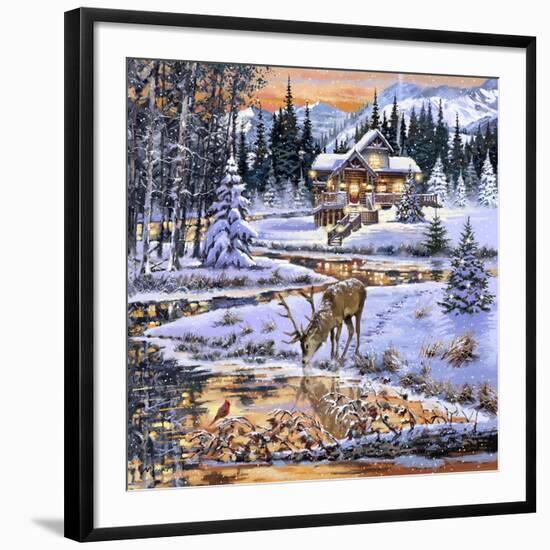 Snowy Cabin-The Macneil Studio-Framed Giclee Print