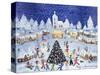 Snowy Christmas in a Village Square, 1991-Gordana Delosevic-Stretched Canvas