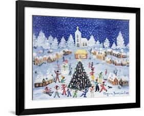 Snowy Christmas in a Village Square, 1991-Gordana Delosevic-Framed Giclee Print