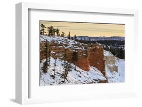 Snowy Cliffs of the Rim Lit by Weak Winter's Late Afternoon Sun-Eleanor Scriven-Framed Photographic Print