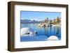 Snowy Covered Lake Tahoe Shore-null-Framed Art Print