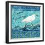 Snowy Egret Season's Greeting I-Nicholas Biscardi-Framed Art Print