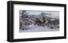 Snowy Elk-Steve Hunziker-Framed Art Print