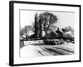 Snowy English Village-null-Framed Photographic Print