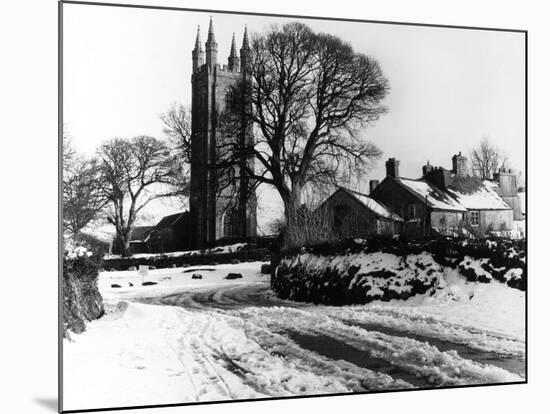 Snowy English Village-null-Mounted Photographic Print