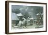 Snowy Farmyard-John Frederick Herring I-Framed Giclee Print