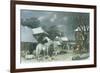 Snowy Farmyard-John Frederick Herring I-Framed Giclee Print