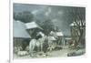 Snowy Farmyard-John Frederick Herring I-Framed Giclee Print