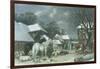 Snowy Farmyard-John Frederick Herring I-Framed Giclee Print