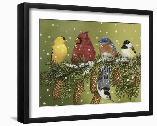 Snowy Feathered Friends-William Vanderdasson-Framed Giclee Print