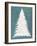 Snowy Fir Tree on Blue-Cora Niele-Framed Giclee Print