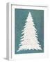 Snowy Fir Tree on Blue-Cora Niele-Framed Giclee Print