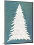 Snowy Fir Tree on Blue-Cora Niele-Mounted Premium Giclee Print