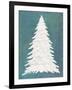 Snowy Fir Tree on Blue-Cora Niele-Framed Giclee Print