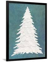 Snowy Fir Tree on Blue-Cora Niele-Framed Giclee Print