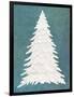 Snowy Fir Tree on Blue-Cora Niele-Framed Giclee Print