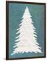 Snowy Fir Tree on Blue-Cora Niele-Framed Premium Giclee Print