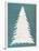 Snowy Fir Tree on Blue-Cora Niele-Framed Premium Giclee Print