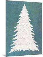 Snowy Fir Tree on Blue-Cora Niele-Mounted Premium Giclee Print