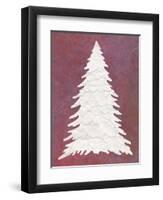 Snowy Fir Tree on pink-Cora Niele-Framed Giclee Print