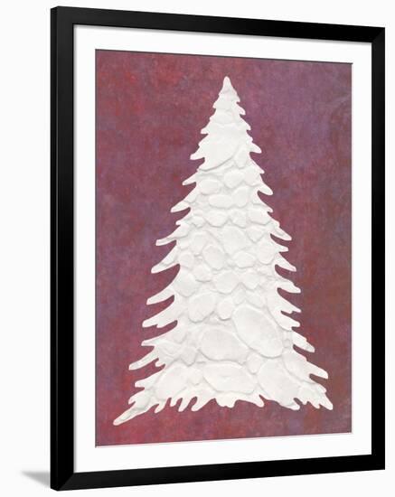 Snowy Fir Tree on pink-Cora Niele-Framed Giclee Print