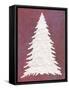 Snowy Fir Tree on pink-Cora Niele-Framed Stretched Canvas