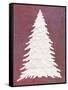 Snowy Fir Tree on pink-Cora Niele-Framed Stretched Canvas