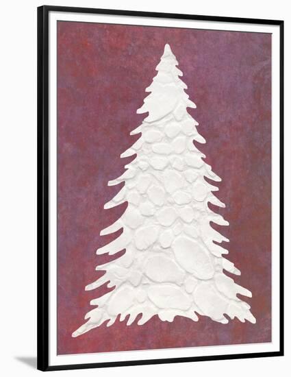 Snowy Fir Tree on pink-Cora Niele-Framed Premium Giclee Print