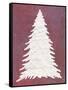 Snowy Fir Tree on pink-Cora Niele-Framed Stretched Canvas