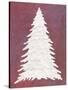 Snowy Fir Tree on pink-Cora Niele-Stretched Canvas
