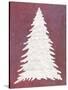 Snowy Fir Tree on pink-Cora Niele-Stretched Canvas