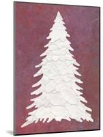 Snowy Fir Tree on pink-Cora Niele-Mounted Giclee Print