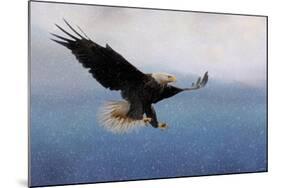 Snowy Flight Bald Eagle-Jai Johnson-Mounted Giclee Print