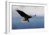 Snowy Flight Bald Eagle-Jai Johnson-Framed Premium Giclee Print