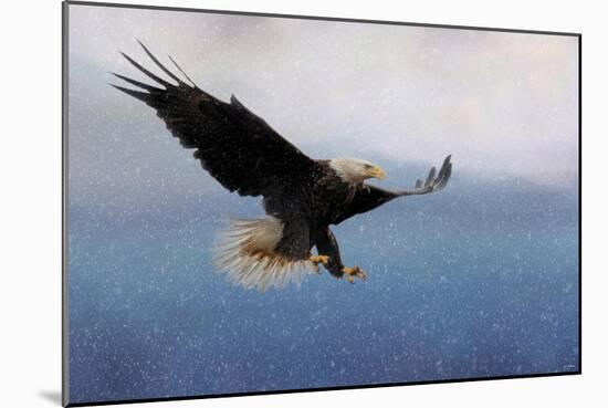 Snowy Flight Bald Eagle-Jai Johnson-Mounted Giclee Print