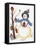 Snowy Friend-Beverly Johnston-Framed Stretched Canvas