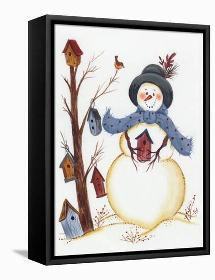 Snowy Friend-Beverly Johnston-Framed Stretched Canvas