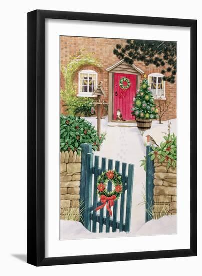 Snowy Front Garden-Linda Benton-Framed Giclee Print