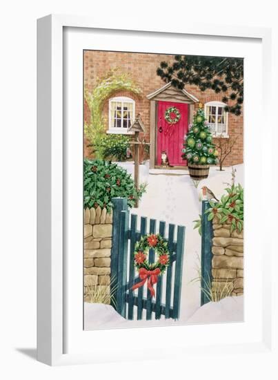 Snowy Front Garden-Linda Benton-Framed Giclee Print